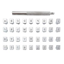 36Pcs Leathercraft Metal Letter And Number Stamps Punch Set Tool, 26 Alphabet Im - £20.32 GBP