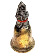 Vintage Pewter Metal Bell Santa Christmas 3.5 Inch Nice Seasonal Holiday... - $14.99