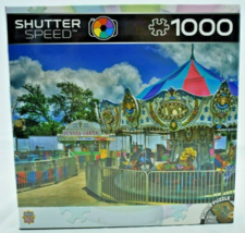 Master Pieces Shutter Speed Joyride Carousel 1000 pc Jigsaw Puzzle Complete - £8.10 GBP