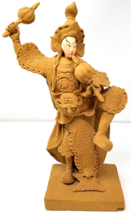 Chinese Opera Mask Maracas Figurine Tay Guan Heng Bark Metal Imperfect 1984 - $18.95