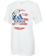 Adidas Boys&#39; Soccer Ball Graphic T-Shirt, White, Size Small(8), 9873-1 - $16.64 CAD