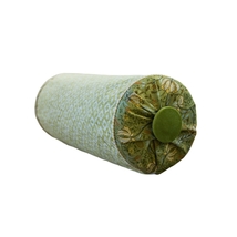 Vintage Bolster Pillow, Green Floral Velvet, High Quality, 6x16&quot; - £43.06 GBP