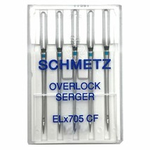 5 pk Schmetz ELX705CF Chrome Finish Overlock Serger Needle 80/12 - $6.67