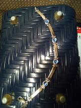 Silver Chain Link  Bracelet With Blue  Stones , Cool Jewels Brand  - $4.00