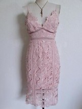 Bardot Australia Blush Pink Floral Lace Sheath Dress 6 US Cutout Back St... - $58.00