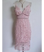 Bardot Australia Blush Pink Floral Lace Sheath Dress 6 US Cutout Back St... - £45.45 GBP
