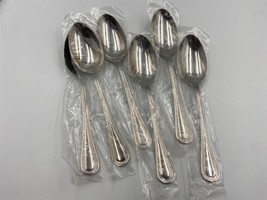 Set of 6 Towle 18/10 Vietnam Stainless Steel BEADED ANTIQUE Place Spoons 7 3/4&quot; - £39.95 GBP