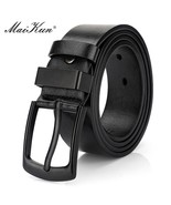 Maikun Men&#39;s Classic Black Pin Buckle Leather Belt - Stylish and Versati... - £8.64 GBP+