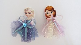 Two childrens princess fairy tale doll dress alligator hair clip barrettes - £4.59 GBP