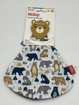 Nuby Teething Blankie Blanket 0+ Months BPA Free Silicone Teether Bear B... - $11.30