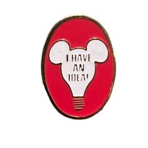 Vintage 1986 Disney  I HAVE AN IDEA  Mickey Mouse Red Lightbulb Cast Member Pin - £51.49 GBP