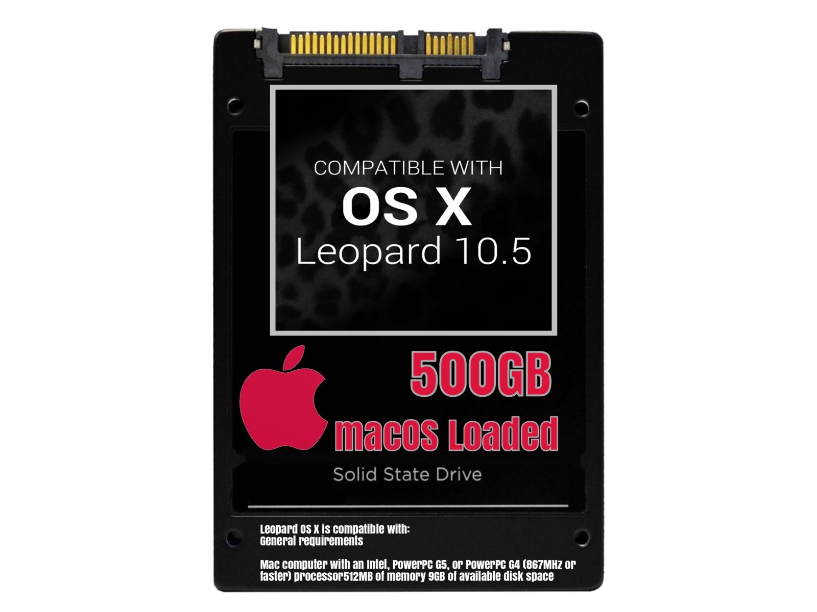 macOS Mac OS X 10.5 Leopard Preloaded on 500GB Solid State Drive - $69.99