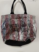 Victoria’s Secret PINK SILVER SEQUIN Tote Bag Weekender 21.5x16 - $19.80