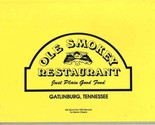 Ole Smokey Restaurant Menu Gatlinburg Tennessee Just Plain Good Food  - $17.82