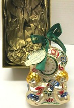 WATERFORD Cherub Angel Mantle Clock NEW YEARS 2000 Glass Ornament - $59.40
