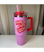 40oz Hydraquench “Holly Jolly Energy” Tumbler With Handle NWT - $14.03