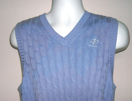 Mens Bobby Jones Bighorn Golf Cable Sweater Vest Medium Purple $124 Cotton - £59.30 GBP