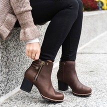 Sorel Boots Women&#39;s 7 Brown &quot;Danica&quot; Quarry Chunky Block Heel  - $761.45 MXN
