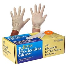 COMFITWEAR Disposable Latex Gloves, Powder Free Size Large(Pack of 100) - £6.98 GBP