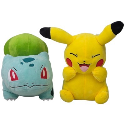 Nintendo Pokémon Pikachu 9&quot; &amp; Bulbasaur 6.5&quot; Plush Set - Jazwares 2022/23 - $19.32