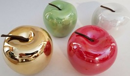 Ceramic Mirror Finish Apple Figurines 3.5”H x 3.5”D, Select: Color - £4.75 GBP+