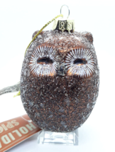 St Nicholas Square Owl Blown Glass Ornament Holiday Spice- Kohls - £7.07 GBP
