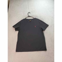 Polo Ralph Lauren T Shirt Top Womens Large Black Cotton Short Sleeve V Neck Logo - £11.89 GBP