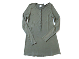 NWT GM Studio The Mini in Vintage Military Green Destroyed Henley Dress M/L - £17.12 GBP