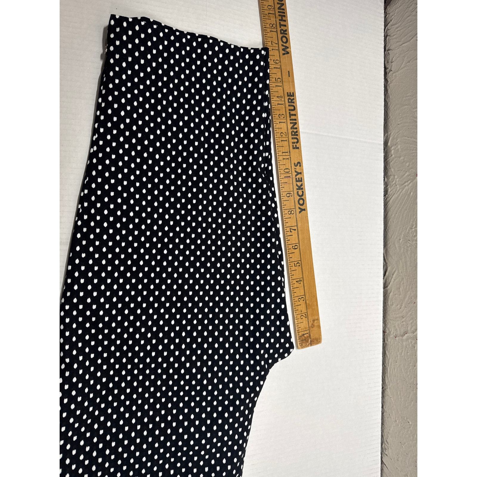 Chico's Black White Polka Dot Pull On Cropped Pants Womens Stretch Size 12 Item image 6