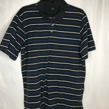 Oakley Shirt Size Large SS Gray Blue White Striped Golf Polo Mens Cotton... - $17.86