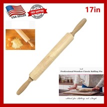 17&#39;&#39; Classic Rolling Pin for Baking, Pastry, Pizza, Long Beech Wood Doug... - £10.94 GBP