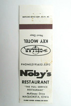 Noby&#39;s Restaurant - Maquoketa, Iowa 20 Strike Matchbook Cover Cellar Key Motel - $1.75