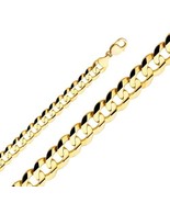 Genuine 14k Yellow Gold 14mm Wide Concave Cuban Chain 9&quot; Bracelet For Men - $3,438.94