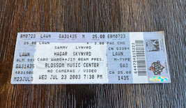 Sammy Hagar Lynyrd Skynyrd Concert Ticket Unused July 23 2003 Blossom Ohio - $8.59