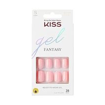 KISS Gel Fantasy Press On Nails, Nail glue included, &#39;Ribbons&#39;, Pink, Sh... - £7.49 GBP