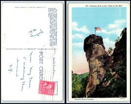 North Carolina Postcard - Chimney Rock, Showing Usa Flag S5 - £3.08 GBP