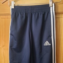 Adidas Athletic Gym Pants Unisex Boys/Girls Size Small Blue w/3 Stripes Pockets - £9.57 GBP