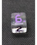 Transparent Clear D6 Dice With Purple Numbers - $20.79 CAD