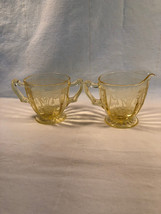 Vintage Yellow Cameo Creamer And Sugar Mint - £19.65 GBP