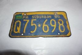 Vintage 1960 Pennsylvania Suburban  license plate Original  61 Sticker - $19.99