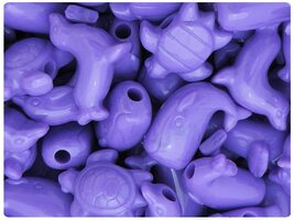 BeadTin Lilac Opaque Marine Life Plastic Pony Beads (2oz) - $2.39