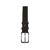 Mens Classic Genuine Suede Soft Leather Belt PIERO ROSSI From Turkey # Brown-C image 2