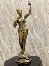 Alphonse Mucha  Female Sculpture Bronze Statue Home Decorative Signed 4RP607 - £425.16 GBP