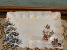Vintage &quot;Cookies for Santa&quot; Porcelain Plate Twas the Night Before Christmas by W - £128.67 GBP