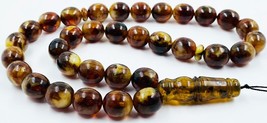 Amber Beads Rosary Genuine BALTIC AMBER ROSARY  Misbah Tesbih 33 beads pressed - £153.75 GBP