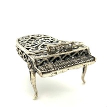 Vintage Sterling Silver Filigree Grand Piano Musical Instrument Figure Miniature - £59.71 GBP