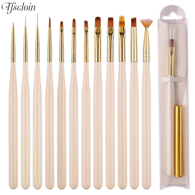 Japanese-style Nail Art Drawing Pen white Pole Pull phototherapy Paintin... - £9.14 GBP+