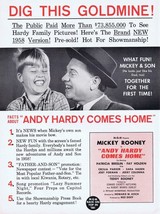 Andy Hardy Comes Home 1958 ORIGINAL Vintage 9x12 Industry Ad Mickey Rooney - £19.41 GBP