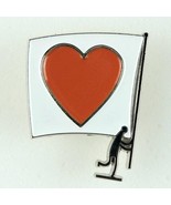 Heart Shaped Flag Diet Coke Red &amp; White Coca-Cola Brooch Pin 2 Piece Jew... - $180.57 MXN