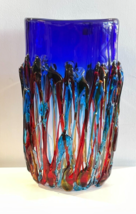 Murano Large stained glass hand made vase    -  sign by the artist - £640.45 GBP